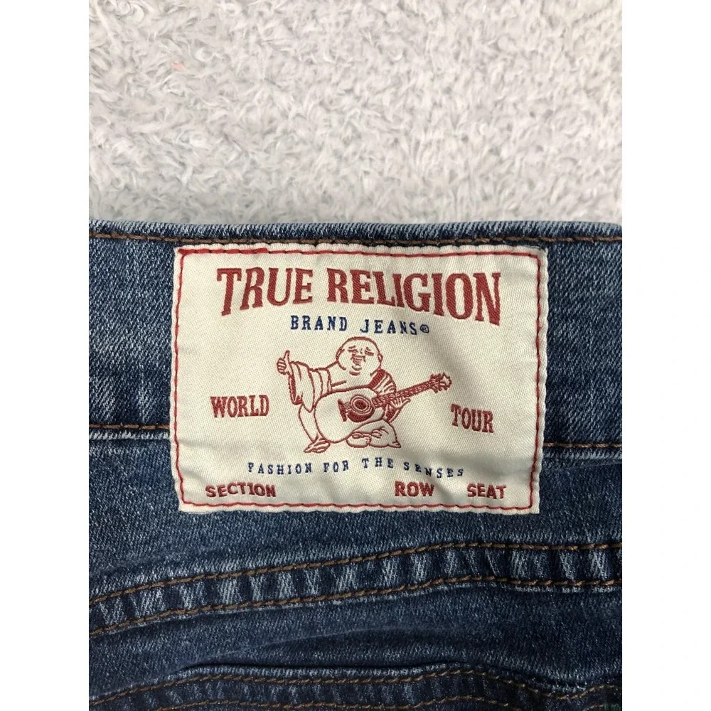 True Religion Jeans Mens 30x31 Rocco Relaxed Skinny Blue Denim Low Rise